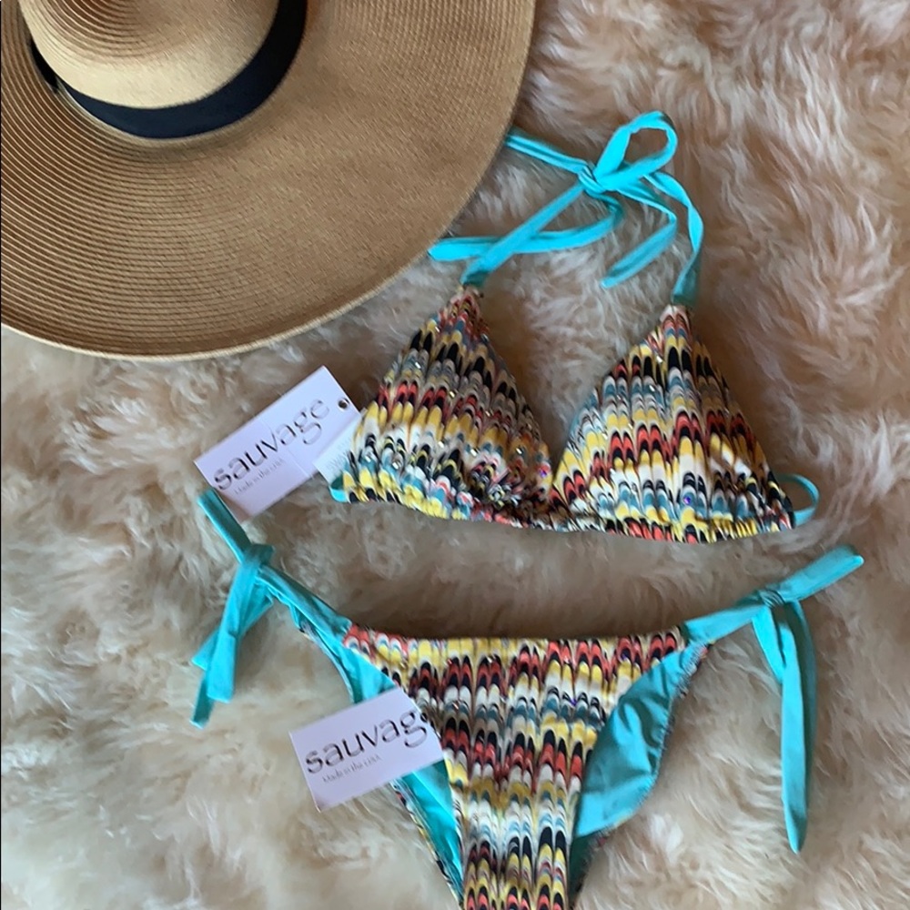 Sauvage peacock 🦚 print bikini
